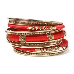 Amrita Singh Sona Bangle Set Size 6 Red